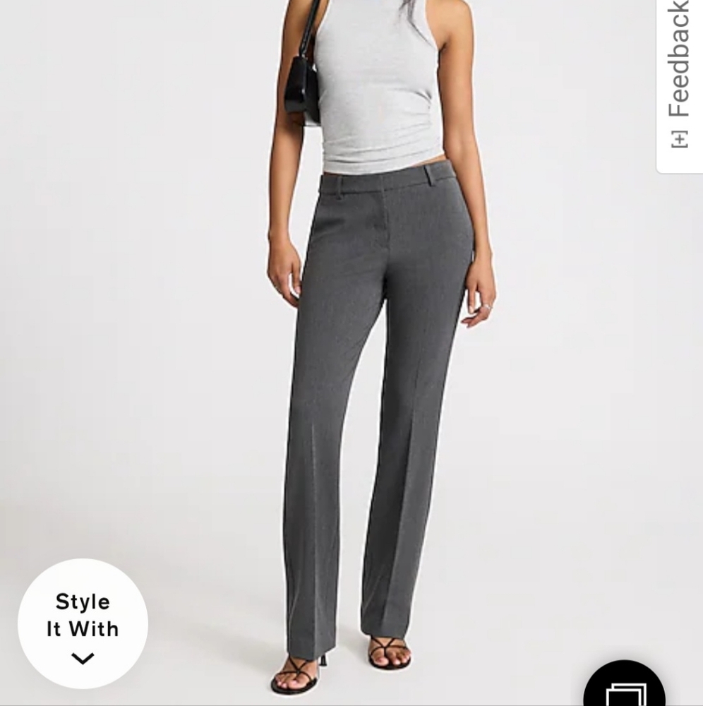 Express editor boot cut mid-rise gray pants office church work social